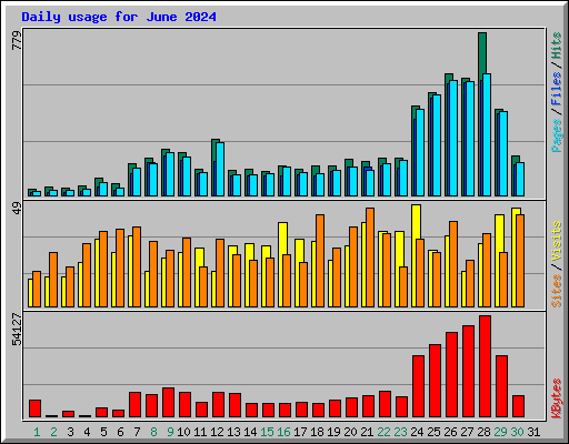 Daily usage for June 2024