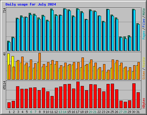 Daily usage for July 2024